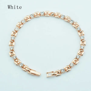 4mm Women 585 Rose Cubic Zircon Bracelet Hot