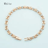 4mm Women 585 Rose Cubic Zircon Bracelet Hot