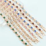 4mm Women 585 Rose Cubic Zircon Bracelet Hot