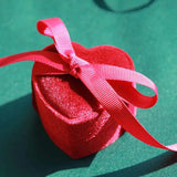 Corduroy Heart-shaped Jewelry Box Single Ring/ Necklace box