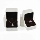 Red/Green/Blue PU Jewelry Box for Rings/Earrings 6.5x6.5x6.5cm