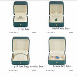 Red/Green/Blue PU Jewelry Box for Rings/Earrings 6.5x6.5x6.5cm