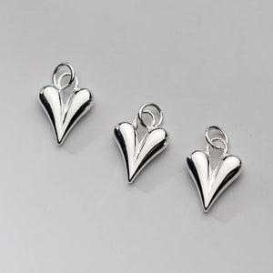 925 Sterling Silver Love Heart Necklace Charms Romantic S925 Silver Pendants
