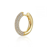 925 Silver Huggie Hoop Earrings with Rainbow CZ - Statement Jewelry