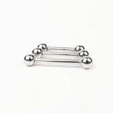 925 Silver Straight Barbell Nipple Ring Body Piercing