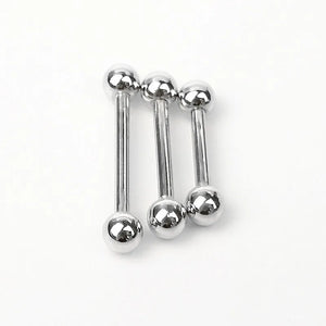925 Silver Straight Barbell Nipple Ring Body Piercing