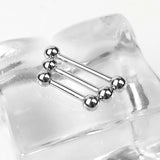 925 Silver Straight Barbell Nipple Ring Body Piercing