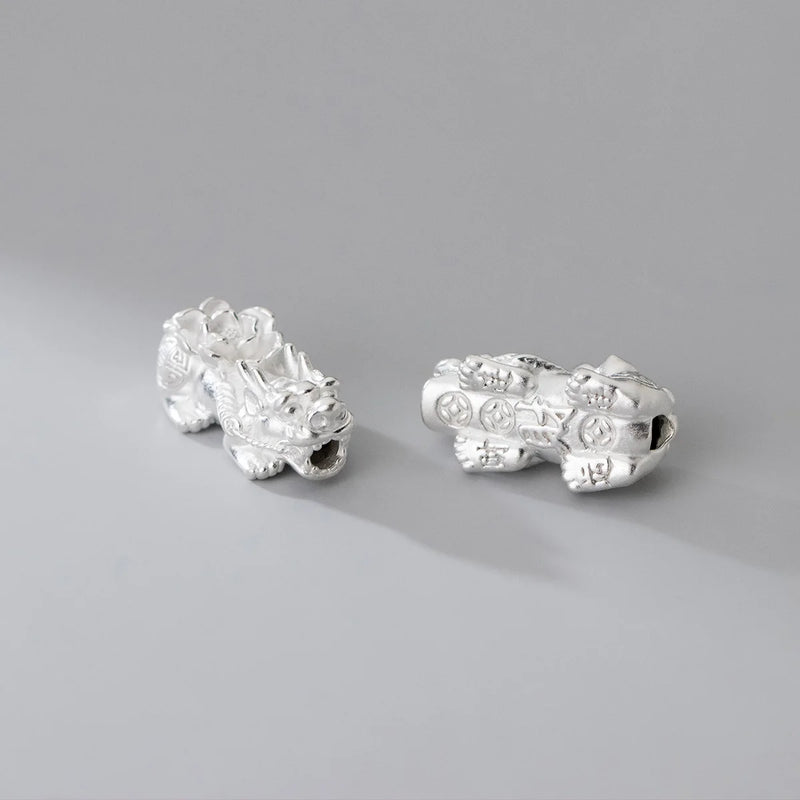 999 Pure Silver Fortune Mythical Beast Charm Beads