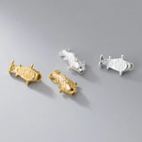 999 Pure Silver Lucky Fish Charm Beads 3D Carftwork DIY Necklace Bracelet