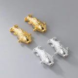 999 Pure Silver Lucky Fish Charm Beads 3D Carftwork DIY Necklace Bracelet