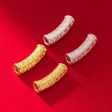 999 Pure Silver Lucky Tube Spacer Beads Chinese Blessing Good Luck Charms DIY