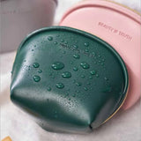 Green/Gray PU Leather Portable Port Bag Jewelry Storage Cosmetic Mini Wallet