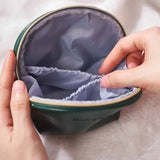 Green/Gray PU Leather Portable Port Bag Jewelry Storage Cosmetic Mini Wallet