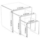 Acrylic Display Risers 3 Size Steps Clear Showcase Stand for Figure Buffet