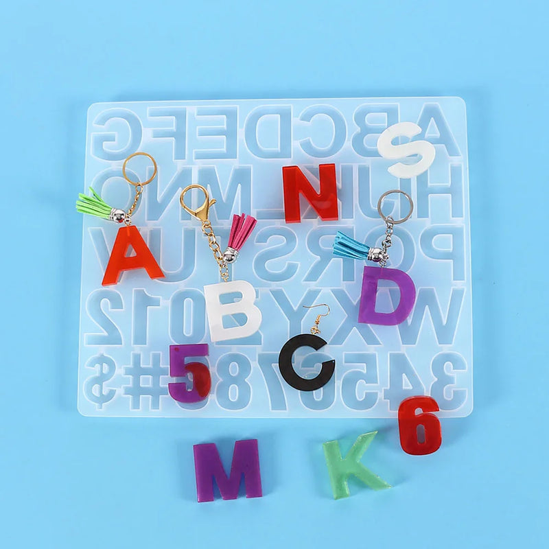 Alphabet Number Silicone Mold for DIY Crafts Jewelry Keychain Pendant Making