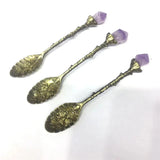 Amethyst Cluster Charms Spoon Crown Bronze Pendants DIY Jewelry