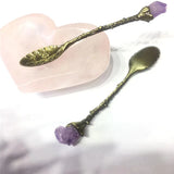 Amethyst Cluster Charms Spoon Crown Bronze Pendants DIY Jewelry