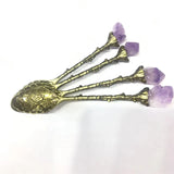 Amethyst Cluster Charms Spoon Crown Bronze Pendants DIY Jewelry