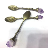 Amethyst Cluster Charms Spoon Crown Bronze Pendants DIY Jewelry