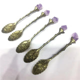 Amethyst Cluster Charms Spoon Crown Bronze Pendants DIY Jewelry
