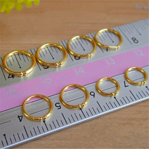 24K 999 Yellow Hoop Earrings Wrap Ears Woman Gift