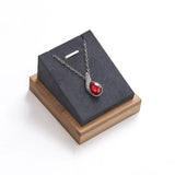 Bamboo Jewelry Necklace Pendant Display Stand Holder Organizer