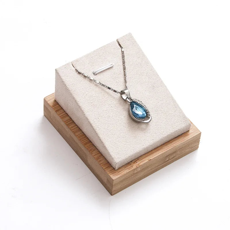 Bamboo Jewelry Necklace Pendant Display Stand Holder Organizer