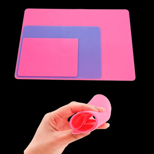 Pink Silicone Mold Jewelry Making Tool Resin Plate Mat DIY Jewelry S/M/L Size