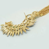 Boho Long Tassels Ear Cuff Earring Bijoux Femme Chain Rhinestone Clip