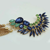 Boho Long Tassels Ear Cuff Earring Bijoux Femme Chain Rhinestone Clip