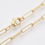 Brass Oval Paperclip Chain w/ Lobster Claw Clasps 18.3 inch