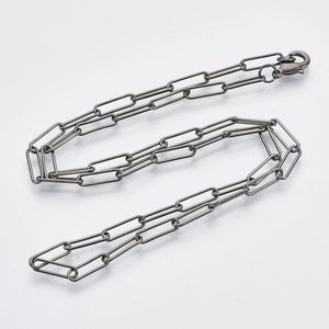 Brass Oval Paperclip Chain w/ Lobster Claw Clasps 18.3 inch