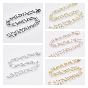 Brass Oval Paperclip Chain w/ Lobster Claw Clasps 18.3 inch