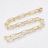 Brass Oval Paperclip Chain w/ Lobster Claw Clasps 18.3 inch