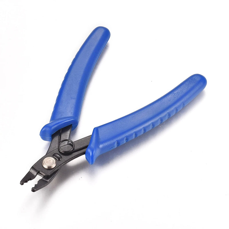 Carbon Steel Crimper Pliers Jewelry Making Red Plastic Handles