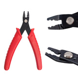 Carbon Steel Crimper Pliers Jewelry Making Red Plastic Handles