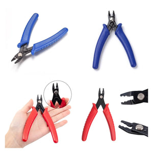 Carbon Steel Crimper Pliers Jewelry Making Red Plastic Handles