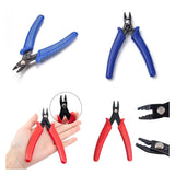 Carbon Steel Crimper Pliers Jewelry Making Red Plastic Handles
