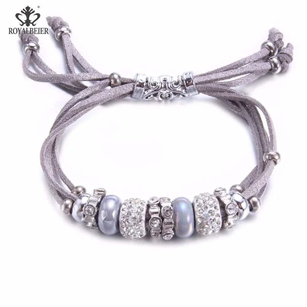 1pcs Leather Bracelet Adjust Wrist Jewelry For Women Vintage Bracelet&Bangle