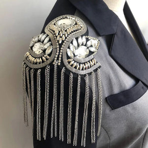 Metal Tassel Epaulette Shoulder Brooch Jewelery Spikes Blazer Accessories