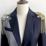 Metal Tassel Epaulette Shoulder Brooch Jewelery Spikes Blazer Accessories