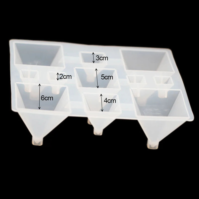 1pcs Clear Pyramid Cones Silicone Resin Mold Craft of different Sizes