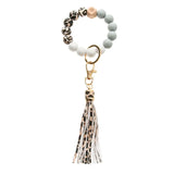 Colorful Silicone Beaded Bracelet Wrist Bangle Keychain Women Girls Bag