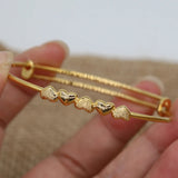 Copper Baby Bangles 24k Heart Bracelet Women Girls jewelry