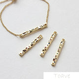 Copper Plated 18K Zircon Double Hanging DIY Material