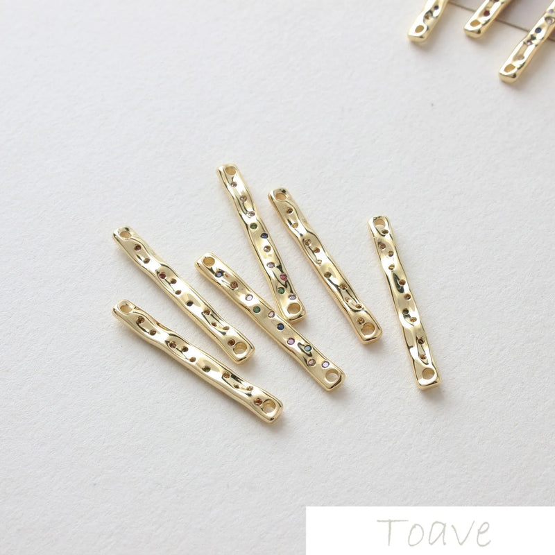 Copper Plated 18K Zircon Double Hanging DIY Material