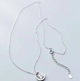 Moon Rabbit Pendant Necklace Women Collarbone Chain Jewelry