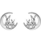 Moon Rabbit Pendant Necklace Women Collarbone Chain Jewelry