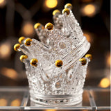Glass Crown Candlestick & Beauty Egg Tray Jewelry Storage Box