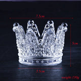 Glass Crown Candlestick & Beauty Egg Tray Jewelry Storage Box